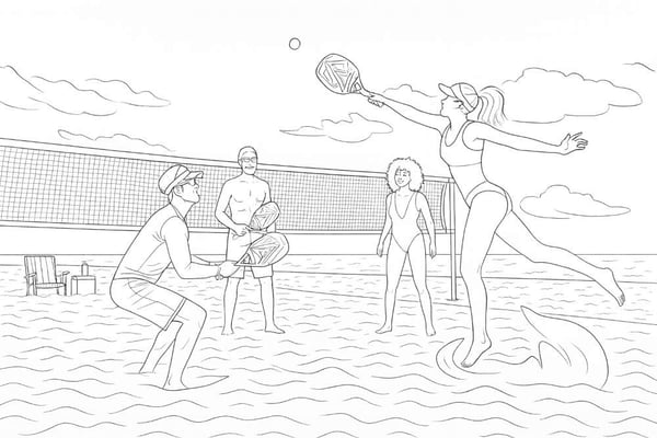 Beach Tennis with Friends coloring