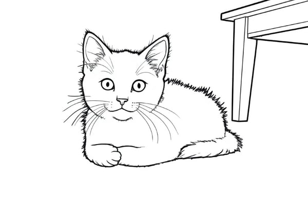 My Beloved Cat Lying Down Relaxed coloring