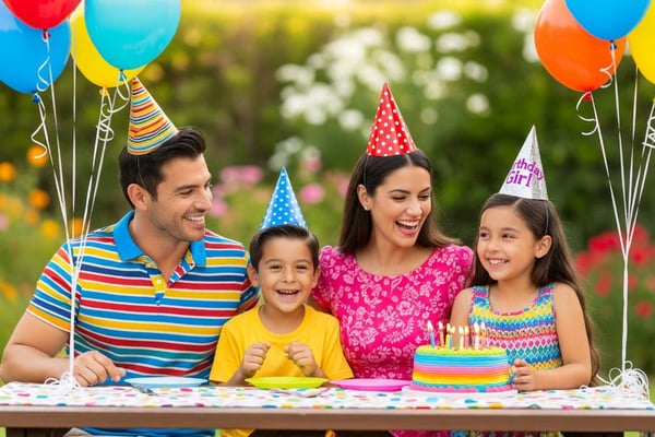 Girl's Birthday Party with Family photo