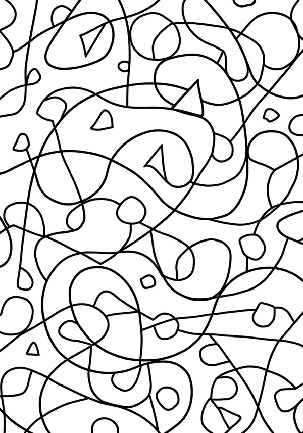 Swirling geometric patterns coloring page