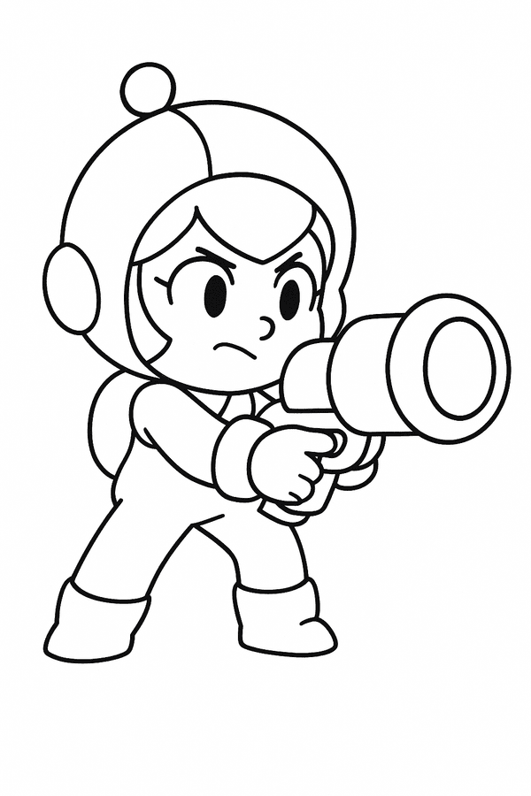 Bea aiming her Super shot coloring page