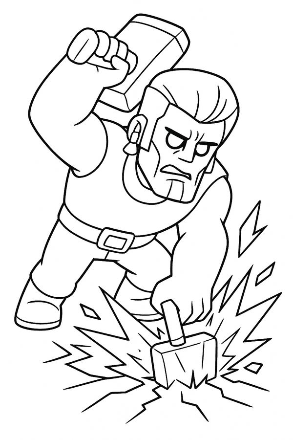Frank smashing the ground coloring page