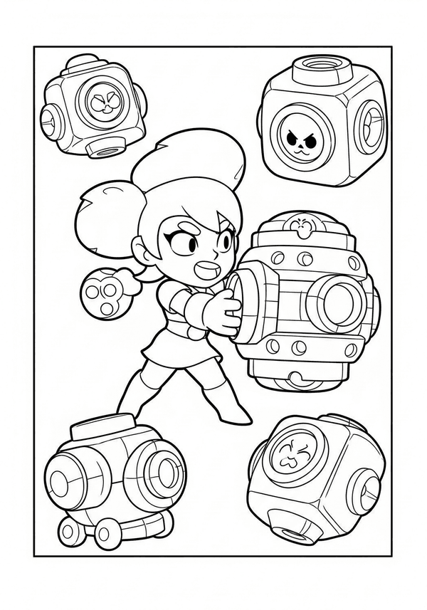 Jessie defending her turret coloring page