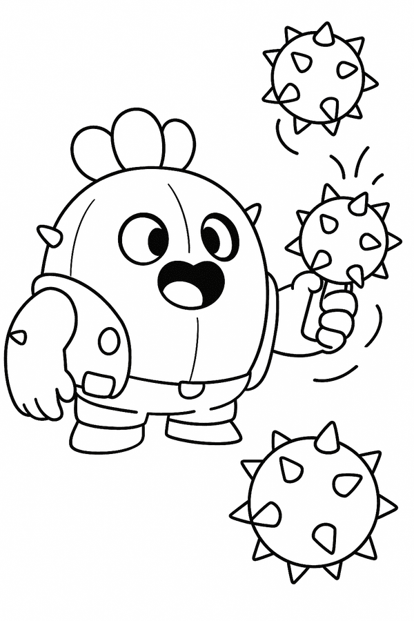 Spike shooting spiky balls coloring page