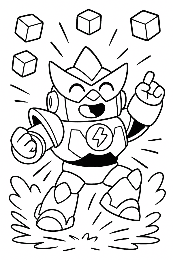 Surge dancing under the Power Cubes coloring page