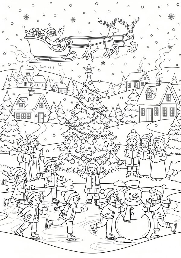 Winter Wonderland Festivities coloring page