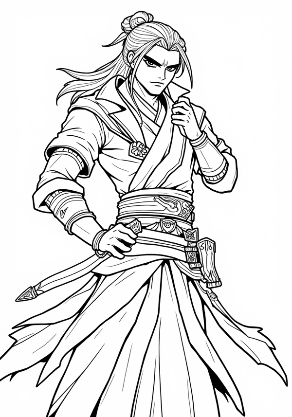Muzan Kibutsuji in disguise coloring page