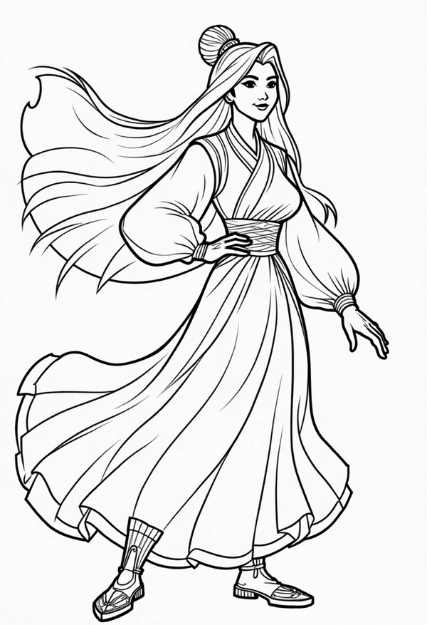 Disney Mulan on a courageous quest coloring page