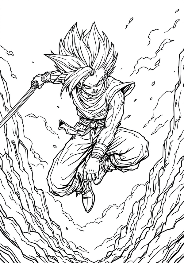 Trunks slicing through the air coloring page