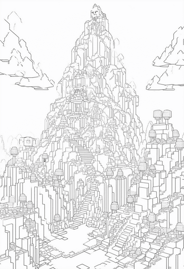 Mystical World of Minecraft coloring page