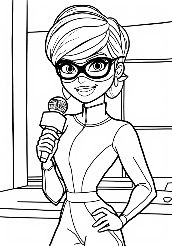 Alya reporting breaking news coloring page