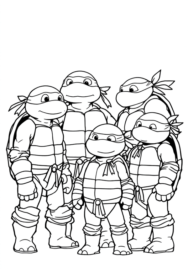 April reporting news with the Ninja Turtles coloring page