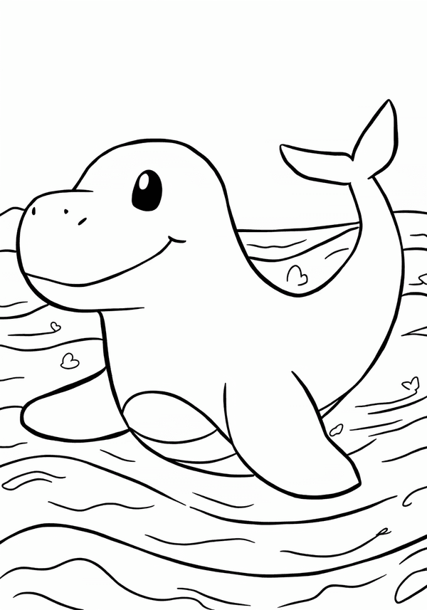 Lapras crossing the ocean coloring page