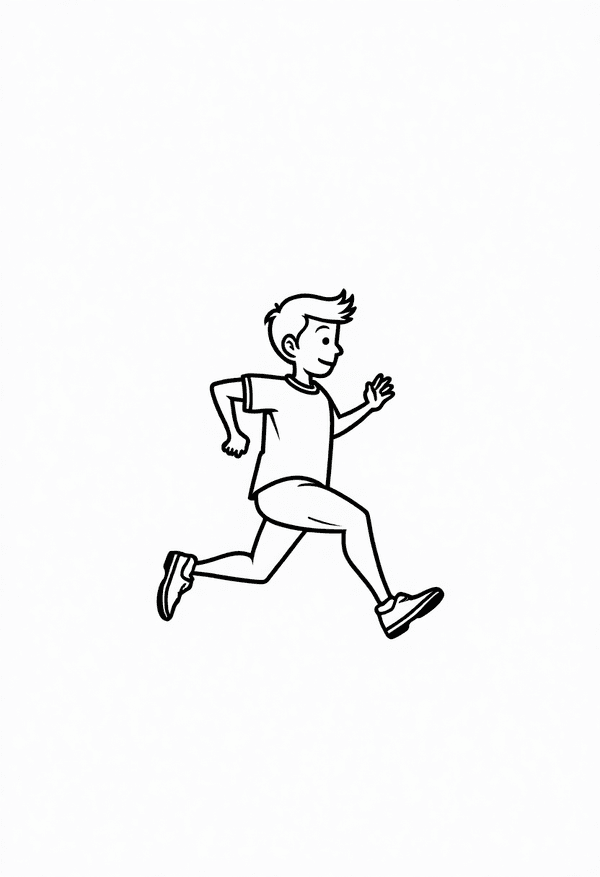 Track runner sprinting to victory coloring page