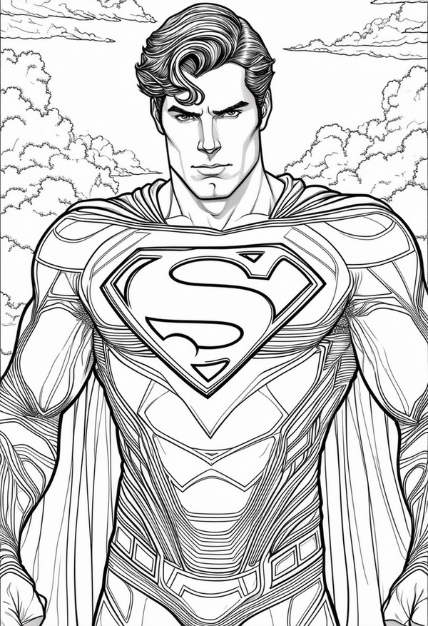 Superman days of peaceful solitude coloring page
