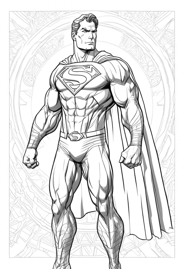Superman showing strength of steel coloring page