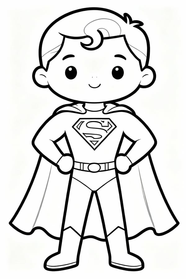 Superman vacuuming the clouds coloring page