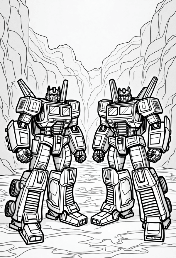 Autobots meeting in secret base coloring page