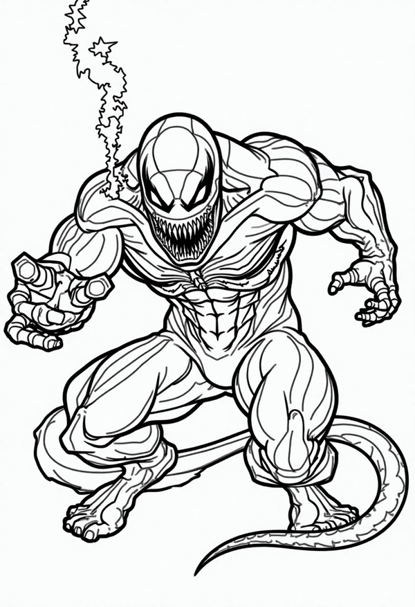 Venom chasing down a thief coloring page