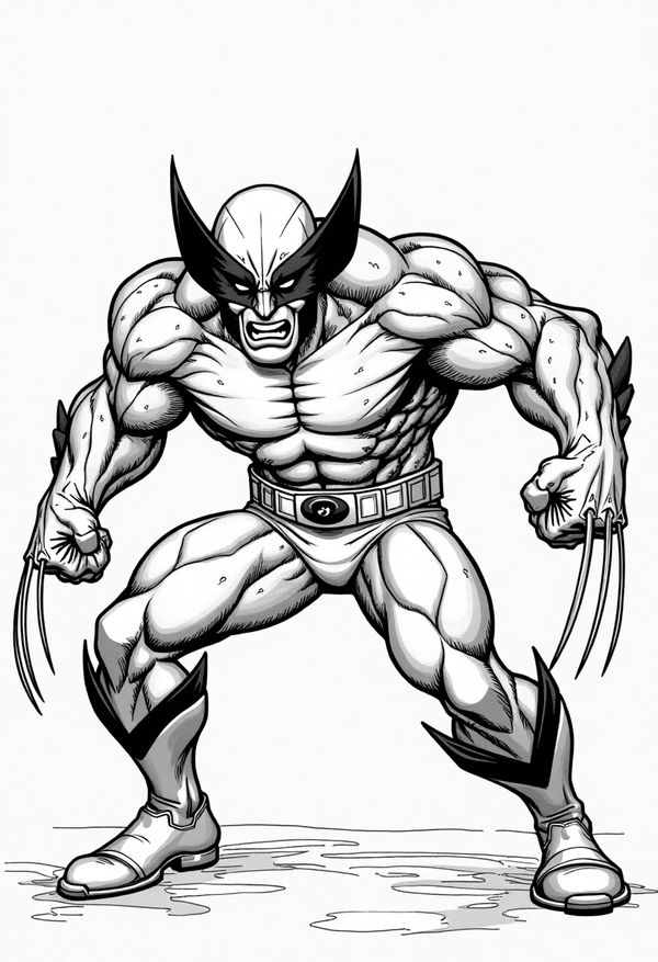 Wolverine training in the Danger Room coloring page