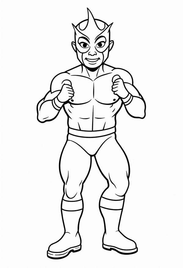 Masked Superstar posing for fans coloring page