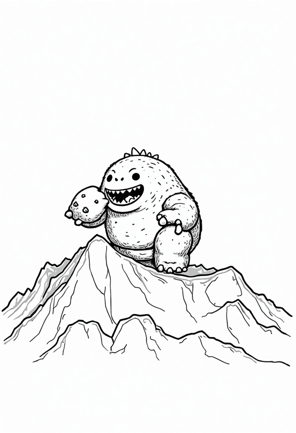 Daruk eating rocks on Death Mountain coloring page