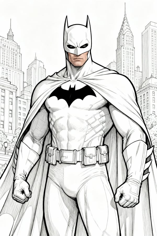 Batman hiding in the shadows coloring page