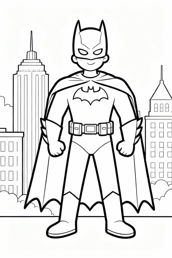 Batman jumping off the Batplane coloring page
