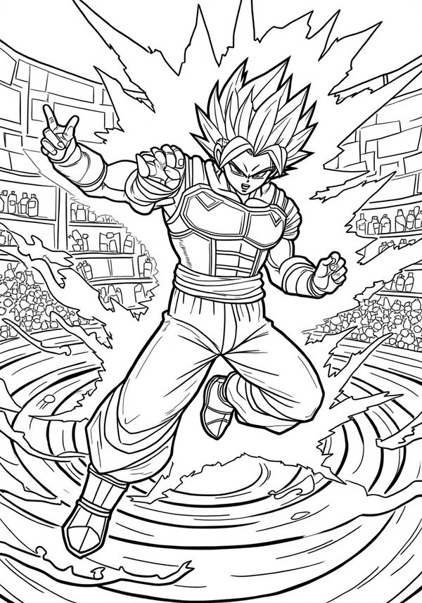 Cell absorbing energy in the arena coloring page