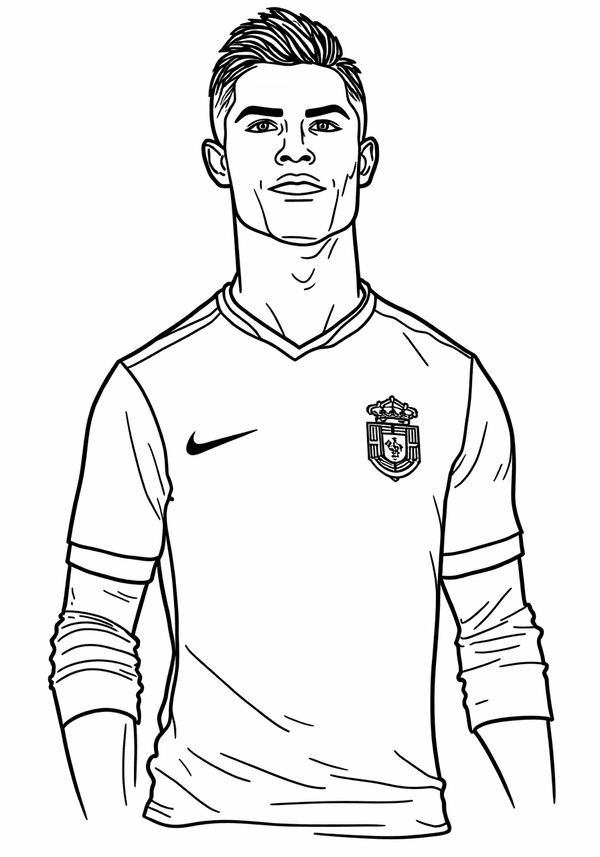 Ronaldo wearing his national team jersey coloring page