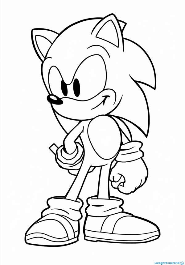 Sonic collecting golden rings coloring page