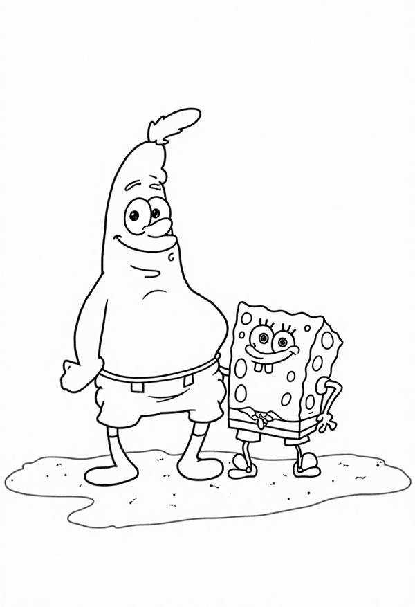 Plankton sneaking into the Krusty Krab coloring page