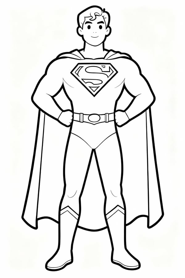 Superman catching lightning bolts coloring page