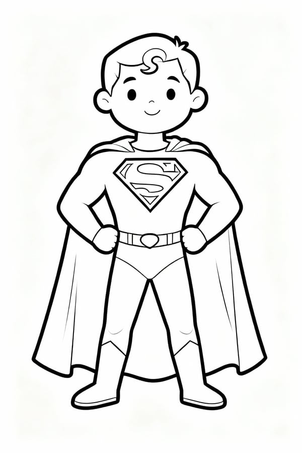 Superman making giant pancakes coloring page