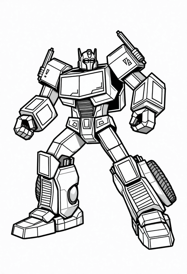 Autobots transforming into vehicles coloring page