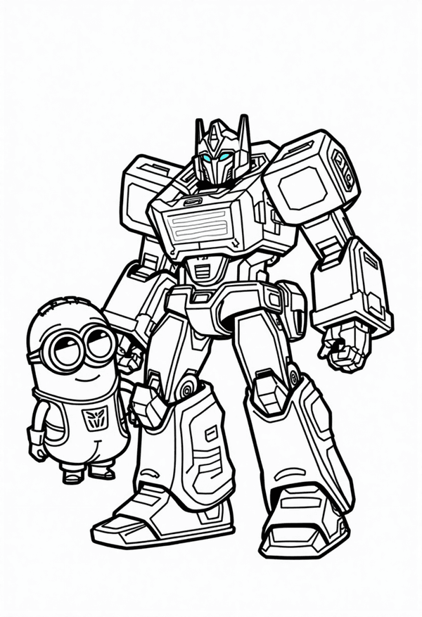 Soundwave spying with his robot minions coloring page