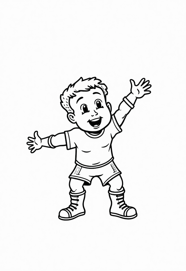 Wrestler making a spectacular entrance coloring page